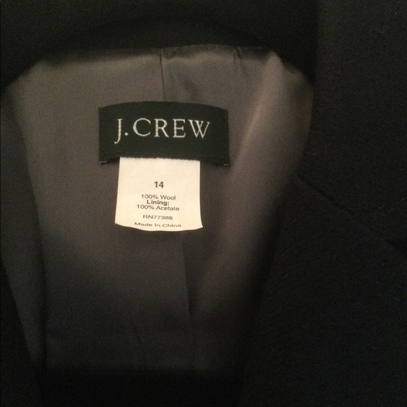 NWOT J. Crew wool black two button blazer. Size 14. - Picture 4 of 6